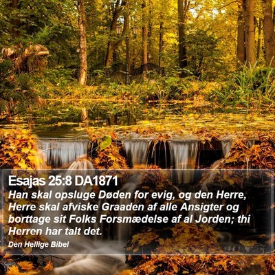 Esajas 25:8 DA1871 Bible Verse Image