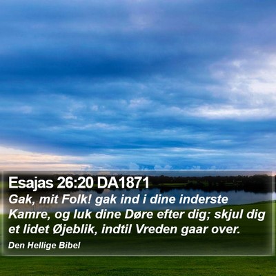 Esajas 26:20 DA1871 Bible Verse Image