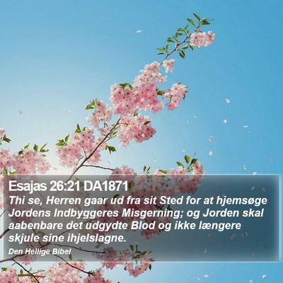 Esajas 26:21 DA1871 Bible Verse Image