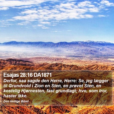 Esajas 28:16 DA1871 Bible Verse Image