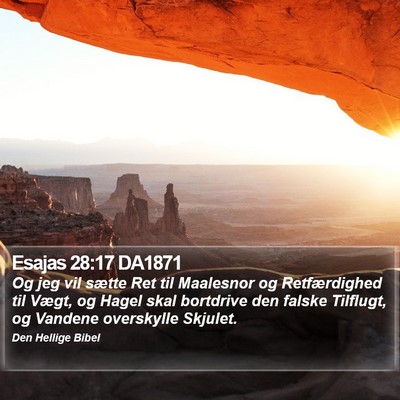Esajas 28:17 DA1871 Bible Verse Image