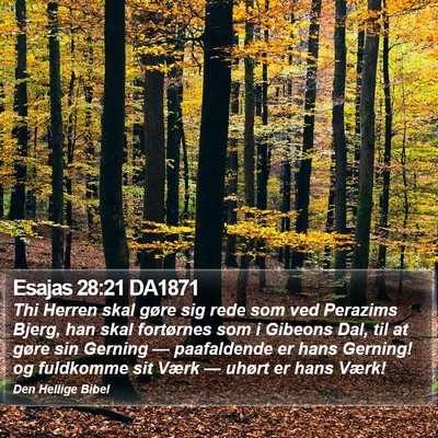 Esajas 28:21 DA1871 Bible Verse Image