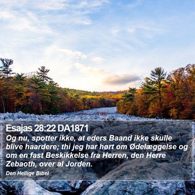 Esajas 28:22 DA1871 Bible Verse Image