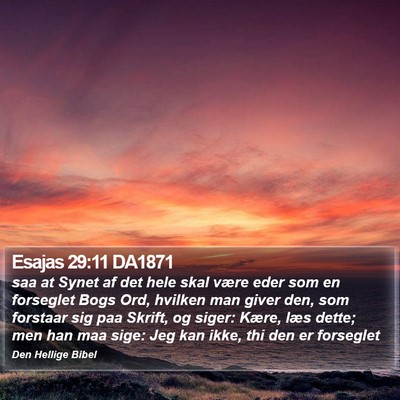 Esajas 29:11 DA1871 Bible Verse Image