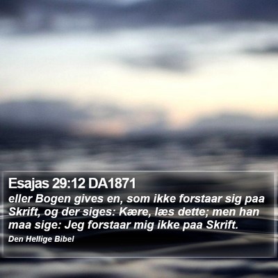 Esajas 29:12 DA1871 Bible Verse Image