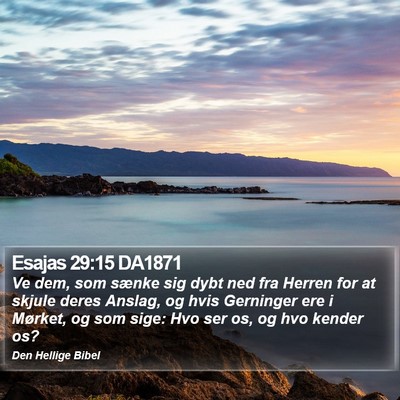 Esajas 29:15 DA1871 Bible Verse Image