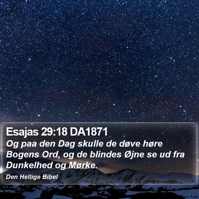 Esajas 29:18 DA1871 Bible Verse Image