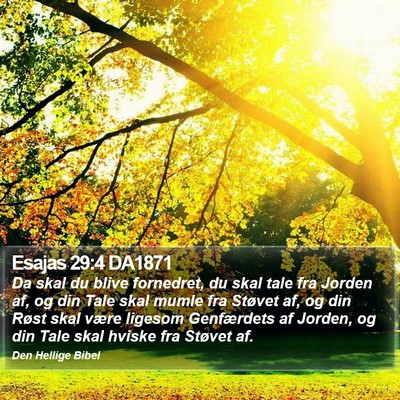 Esajas 29:4 DA1871 Bible Verse Image