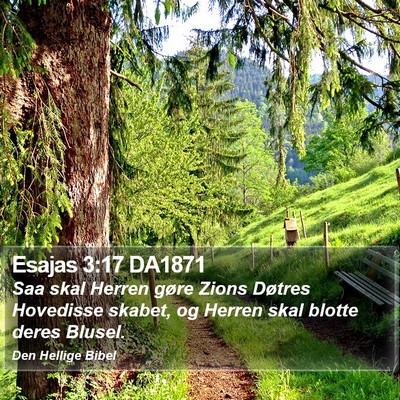 Esajas 3:17 DA1871 Bible Verse Image