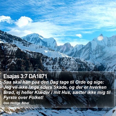 Esajas 3:7 DA1871 Bible Verse Image