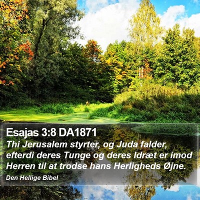 Esajas 3:8 DA1871 Bible Verse Image