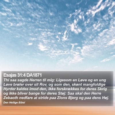 Esajas 31:4 DA1871 Bible Verse Image