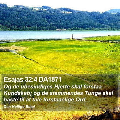 Esajas 32:4 DA1871 Bible Verse Image
