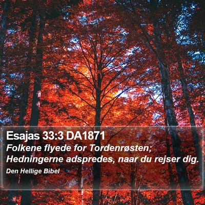Esajas 33:3 DA1871 Bible Verse Image