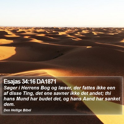 Esajas 34:16 DA1871 Bible Verse Image