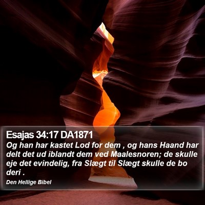 Esajas 34:17 DA1871 Bible Verse Image