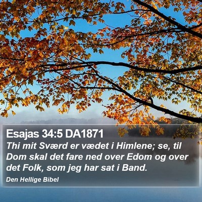 Esajas 34:5 DA1871 Bible Verse Image