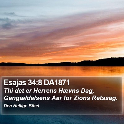 Esajas 34:8 DA1871 Bible Verse Image