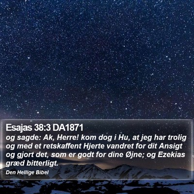Esajas 38:3 DA1871 Bible Verse Image