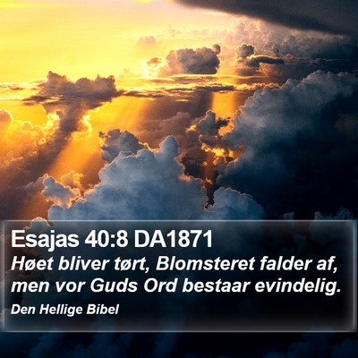 Esajas 40:8 DA1871 Bible Verse Image