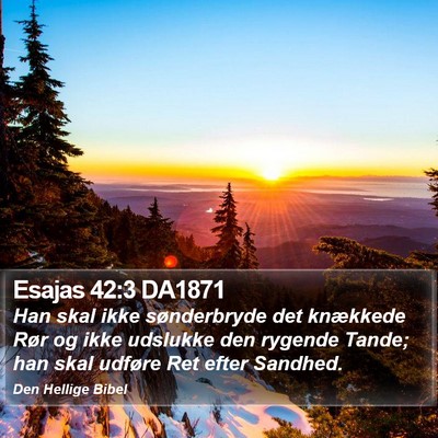 Esajas 42:3 DA1871 Bible Verse Image