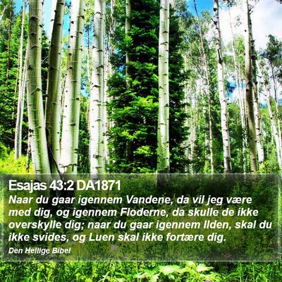 Esajas 43:2 DA1871 Bible Verse Image