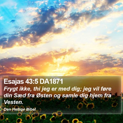 Esajas 43:5 DA1871 Bible Verse Image
