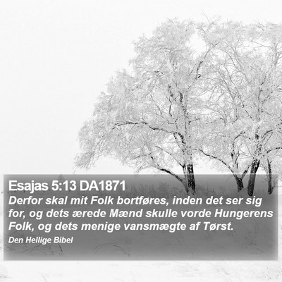 Esajas 5:13 DA1871 Bible Verse Image