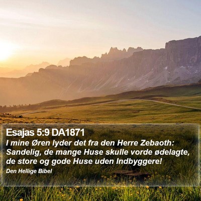 Esajas 5:9 DA1871 Bible Verse Image