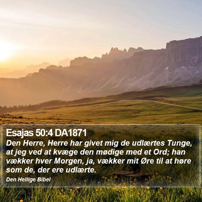 Esajas 50:4 DA1871 Bible Verse Image
