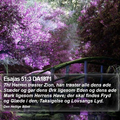 Esajas 51:3 DA1871 Bible Verse Image
