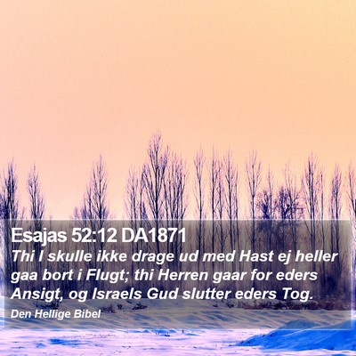 Esajas 52:12 DA1871 Bible Verse Image