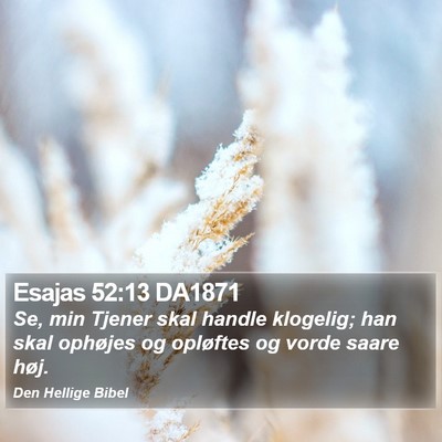 Esajas 52:13 DA1871 Bible Verse Image