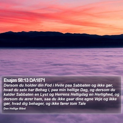 Esajas 58:13 DA1871 Bible Verse Image
