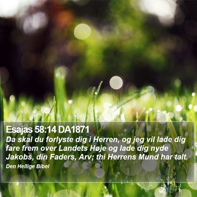 Esajas 58:14 DA1871 Bible Verse Image