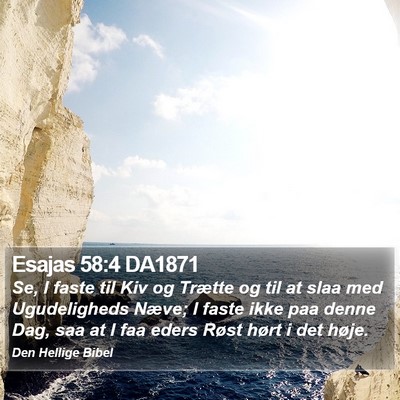 Esajas 58:4 DA1871 Bible Verse Image