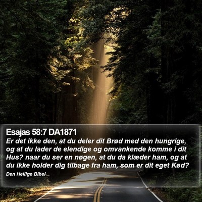 Esajas 58:7 DA1871 Bible Verse Image