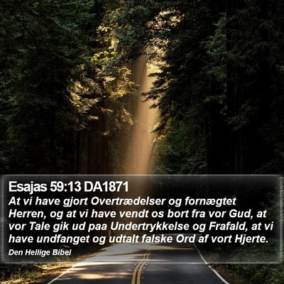 Esajas 59:13 DA1871 Bible Verse Image