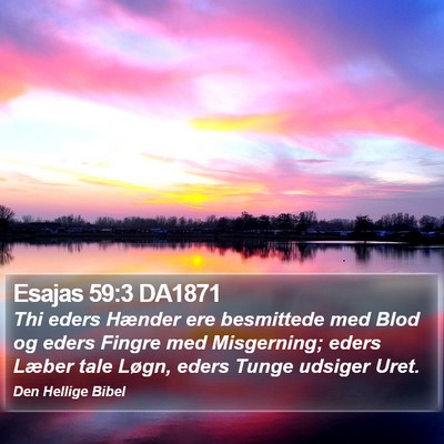 Esajas 59:3 DA1871 Bible Verse Image