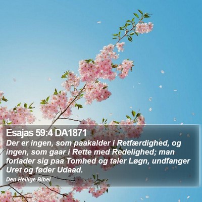 Esajas 59:4 DA1871 Bible Verse Image