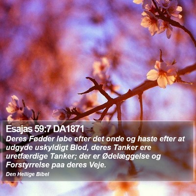 Esajas 59:7 DA1871 Bible Verse Image