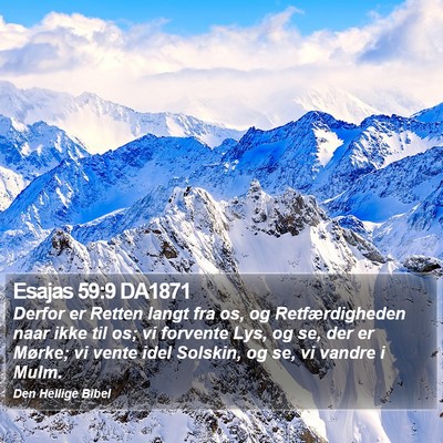 Esajas 59:9 DA1871 Bible Verse Image