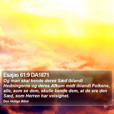 Esajas 61:9 DA1871 Bible Verse Image