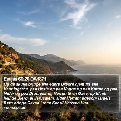 Esajas 66:20 DA1871 Bible Verse Image