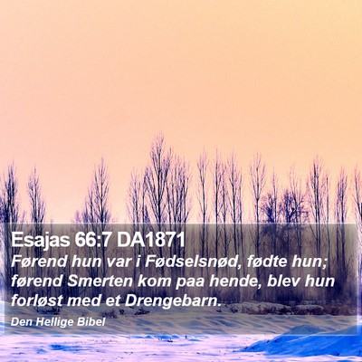 Esajas 66:7 DA1871 Bible Verse Image