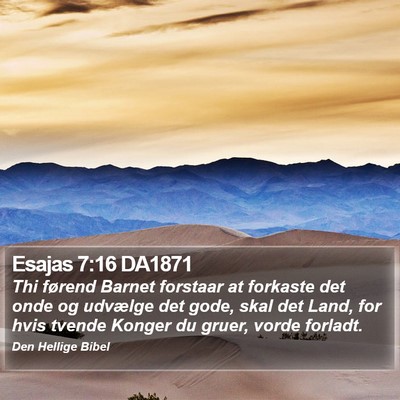 Esajas 7:16 DA1871 Bible Verse Image