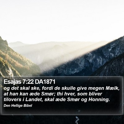 Esajas 7:22 DA1871 Bible Verse Image