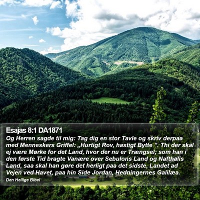 Esajas 8:1 DA1871 Bible Verse Image
