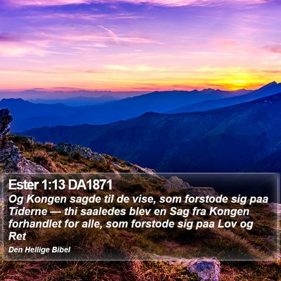 Ester 1:13 DA1871 Bible Verse Image