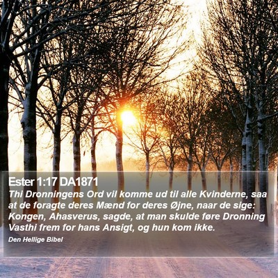 Ester 1:17 DA1871 Bible Verse Image